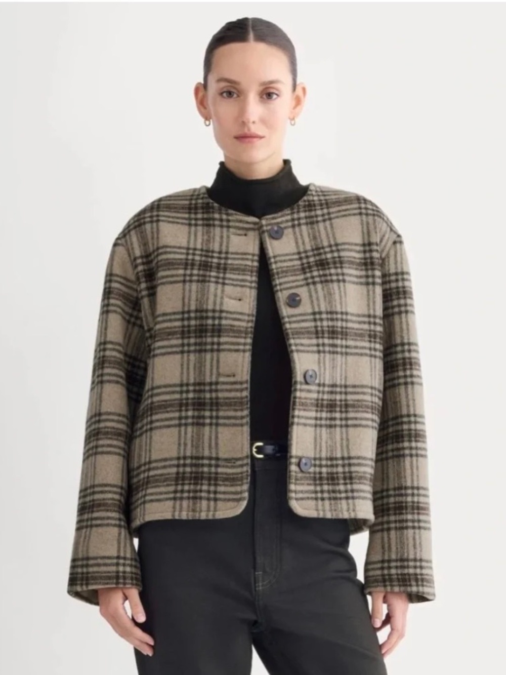 Everlane The Cocoon Coat in Plaid Wool